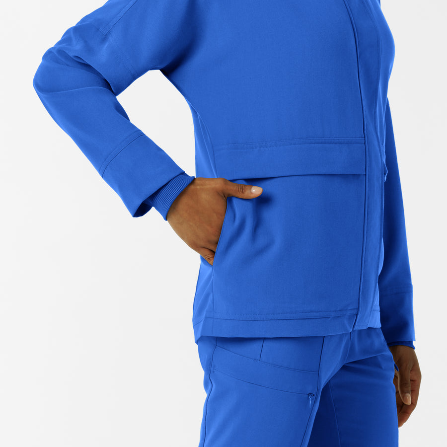 Knits and Layers Women's Germs Happen Packable Scrub Jacket Royal back detail