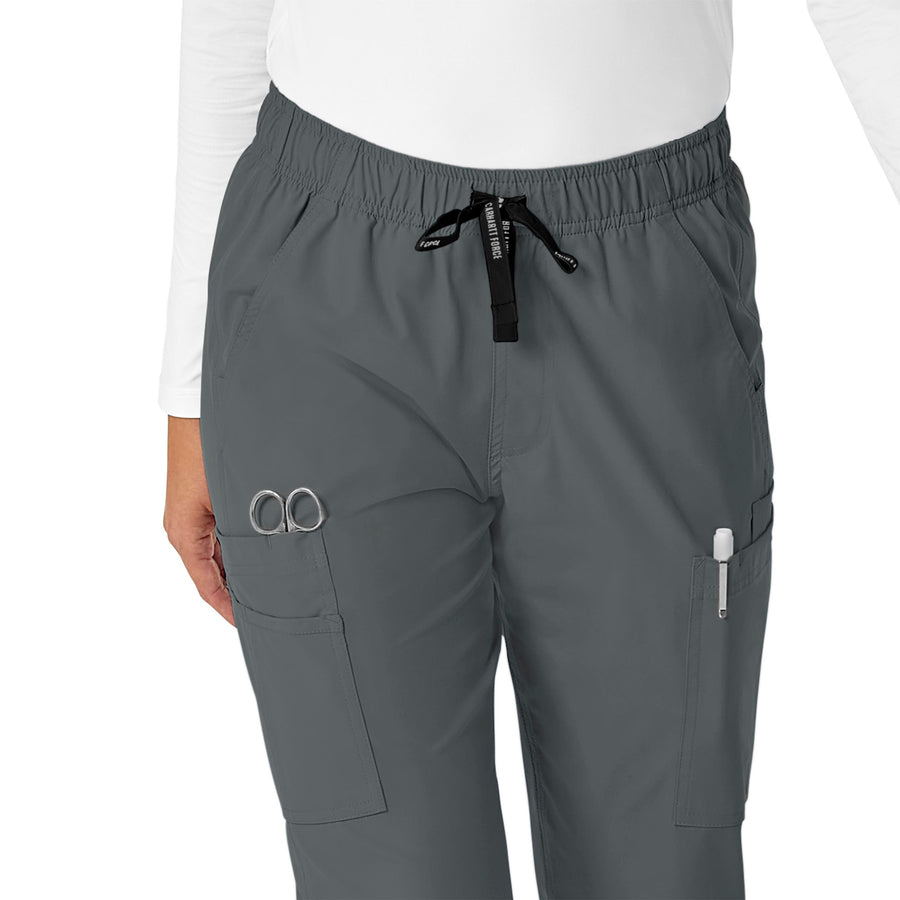 Force Essentials Women's Straight Leg Scrub Pant Pewter front detail