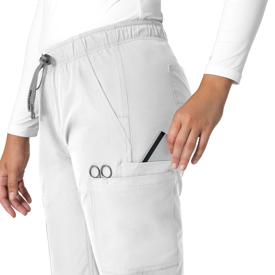 Force Essentials Women's Straight Leg Scrub Pant White side detail 2