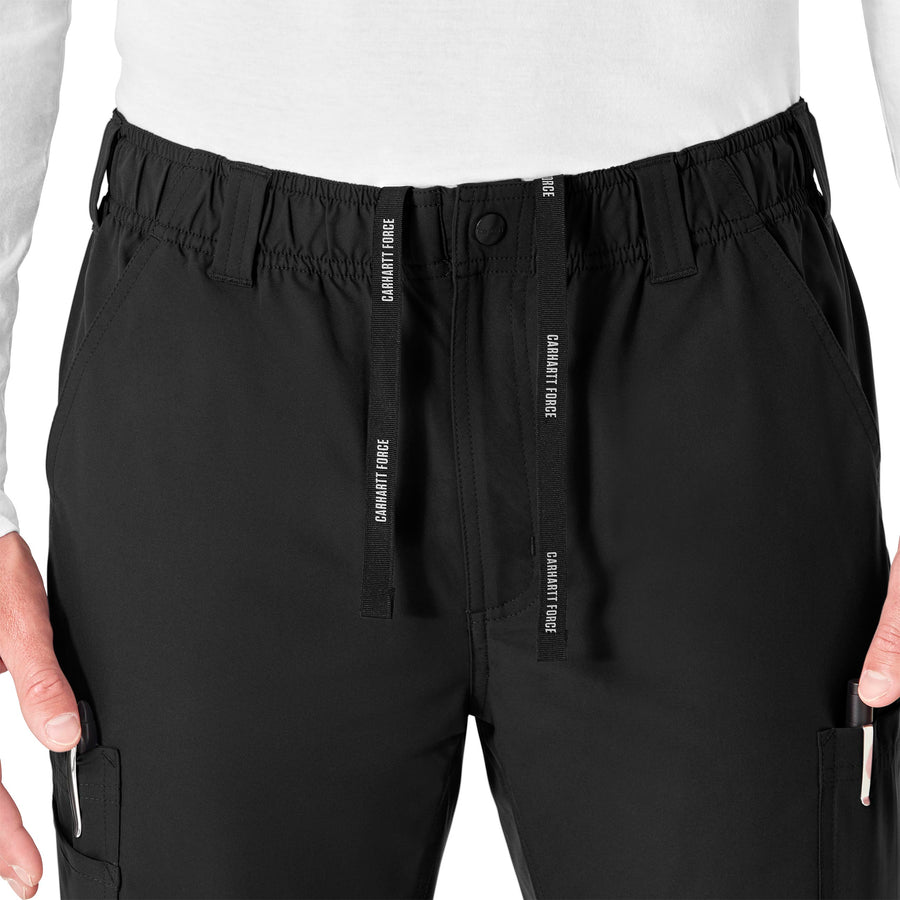 Force Essentials Men's Straight Leg Cargo Scrub Pant Black side detail 1