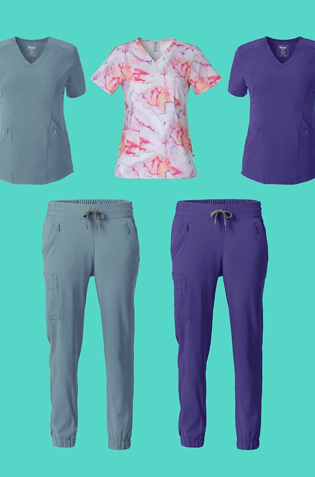 Women's Scrub Tops and Scrub Pants from Wink Renew scrubs collection