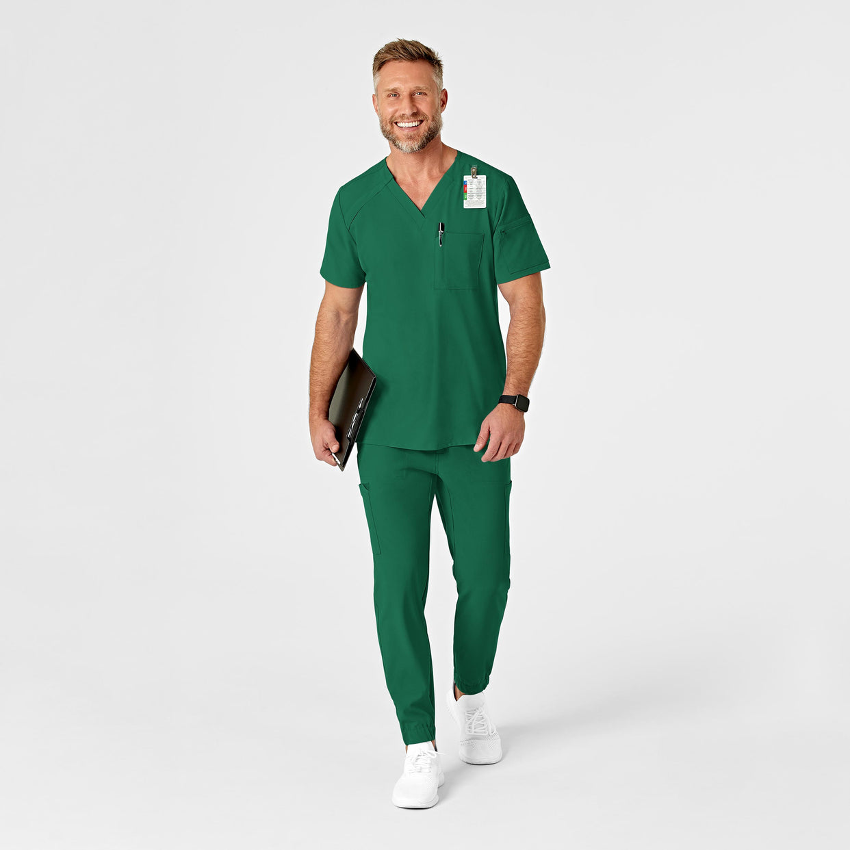 mens scrub jogger pant - hunter green scrub set