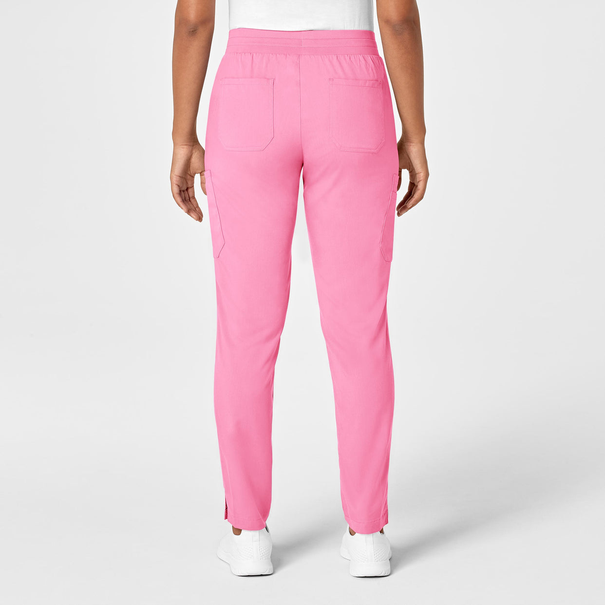 WonderWink PRO Women's Slim Leg Cargo Scrub Pant - Pink Blossom
