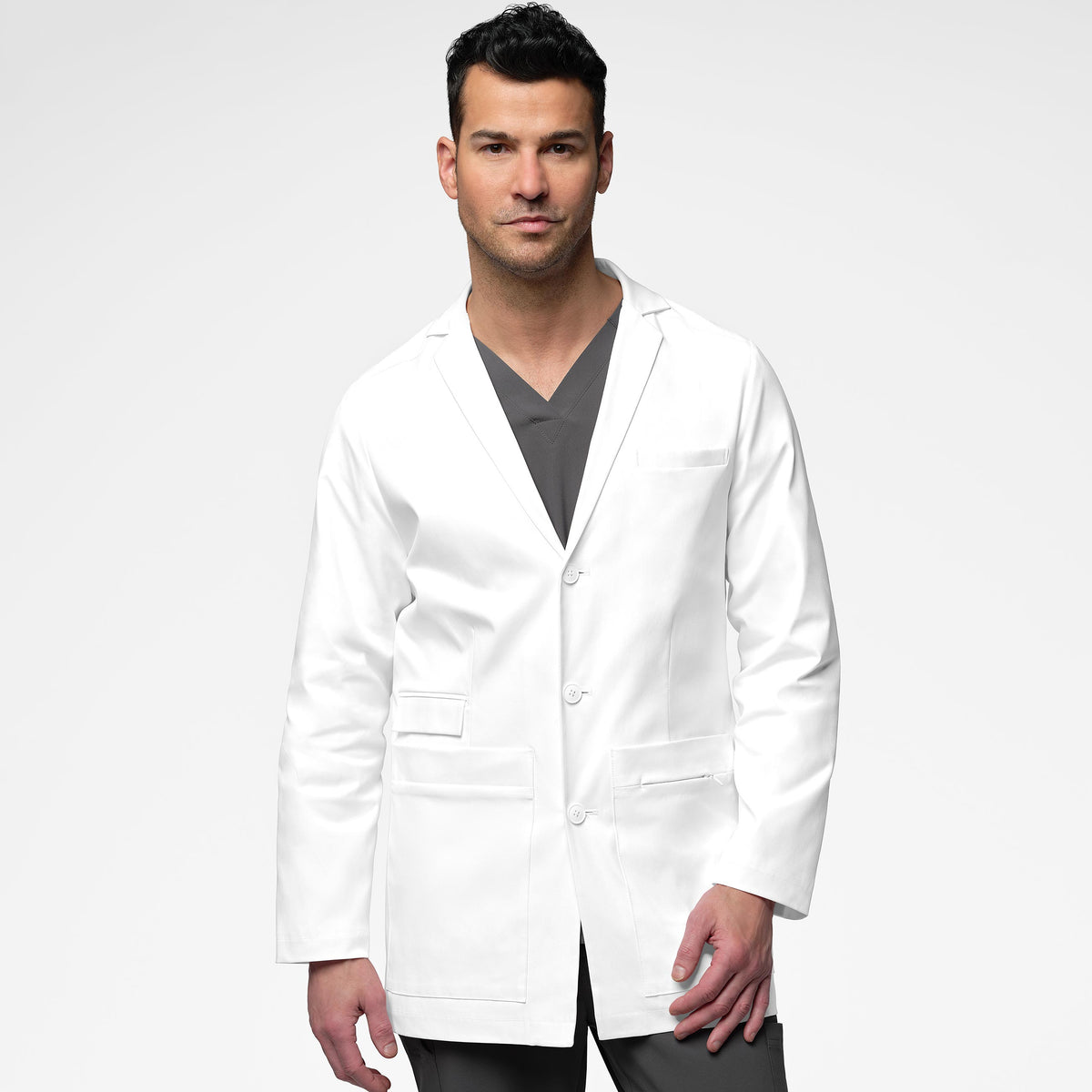 Slate Men's 34 Inch Doctors Coat - White Coat