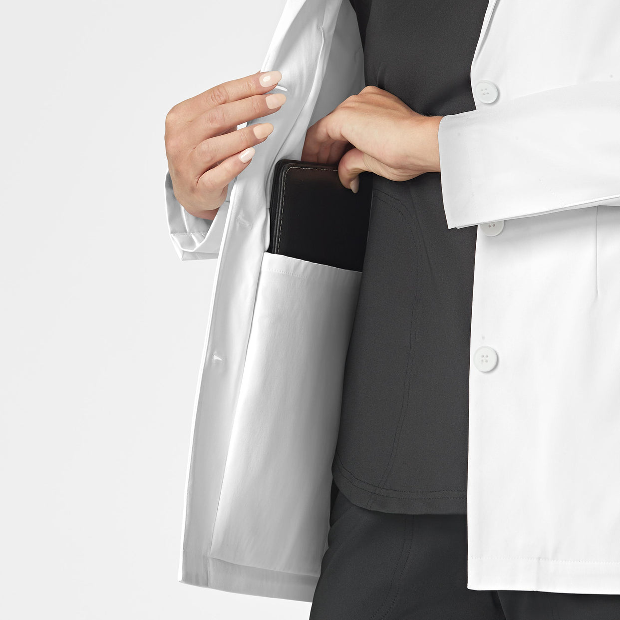 WonderWink Slate Women's 28 Inch Doctors Coat - White