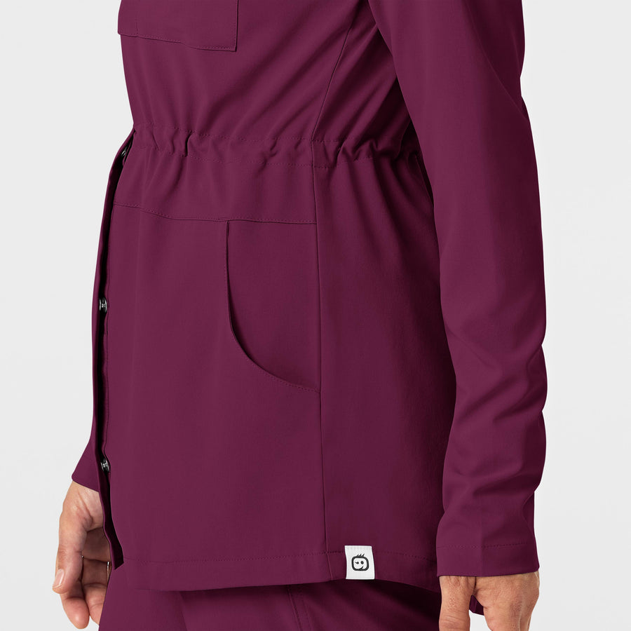 WonderWink RENEW Women's Convertible Hood Fashion Jacket - Wine