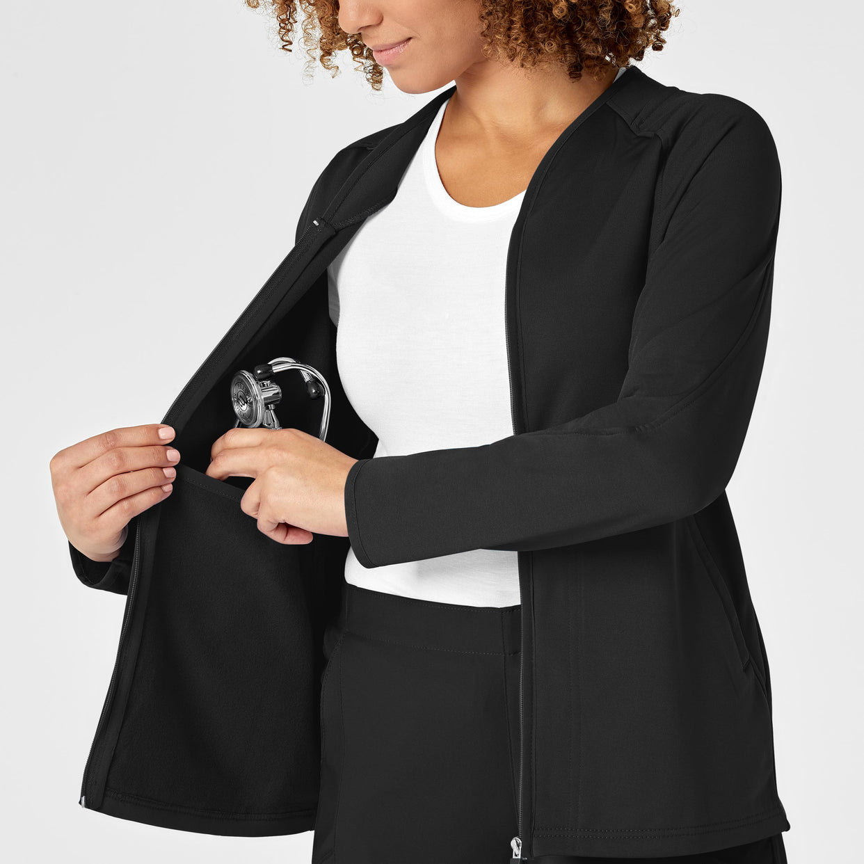 Women's Fleece Full Zip Jacket - Black
