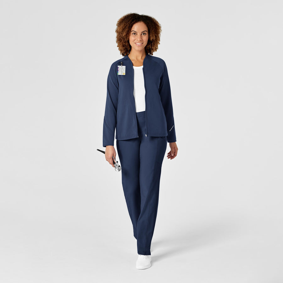 Women's Fleece Full Zip Jacket - Navy