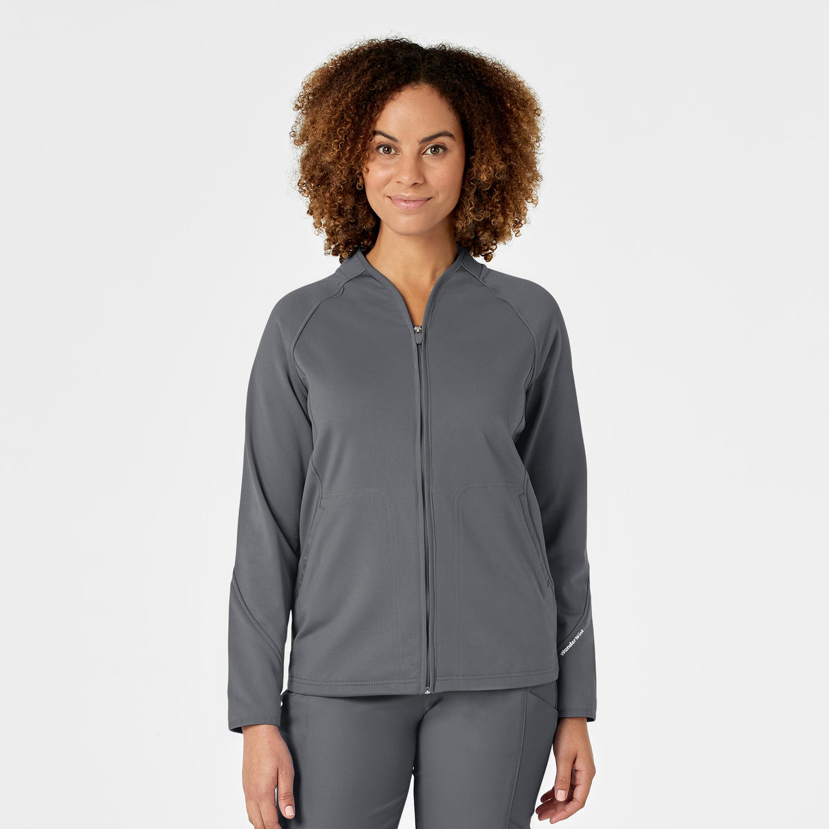 Women's Fleece Full Zip Jacket - Pewter