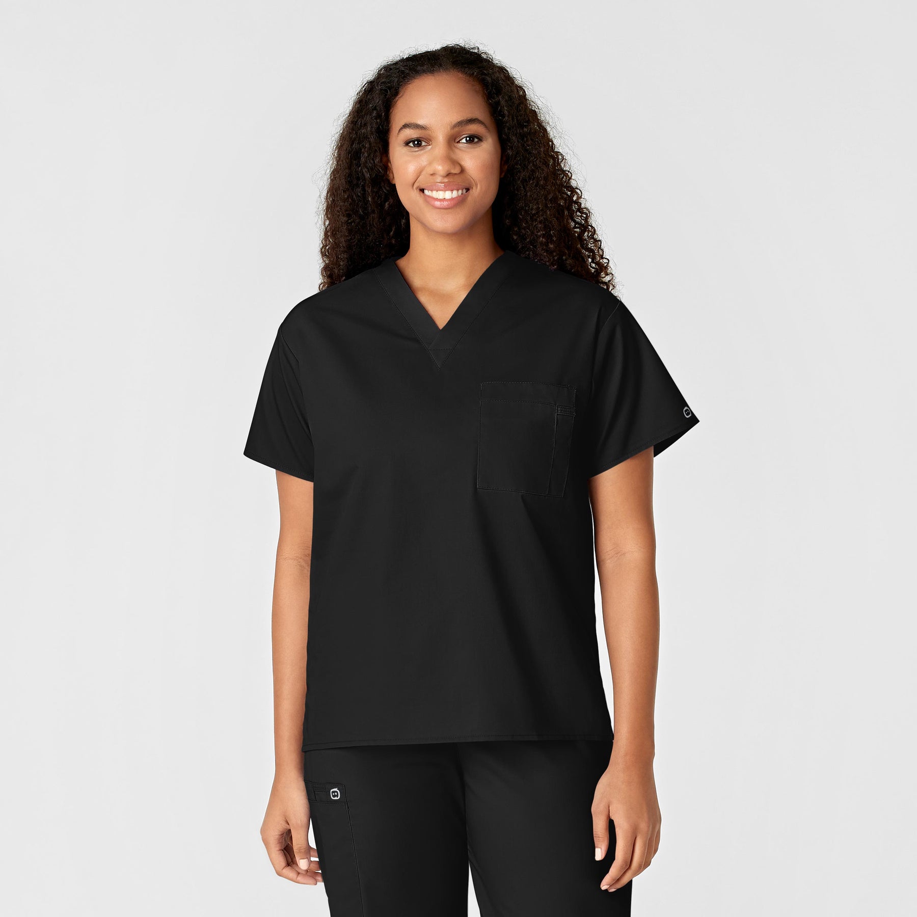 Wink WonderWORK Unisex V-Neck Scrub Top Black