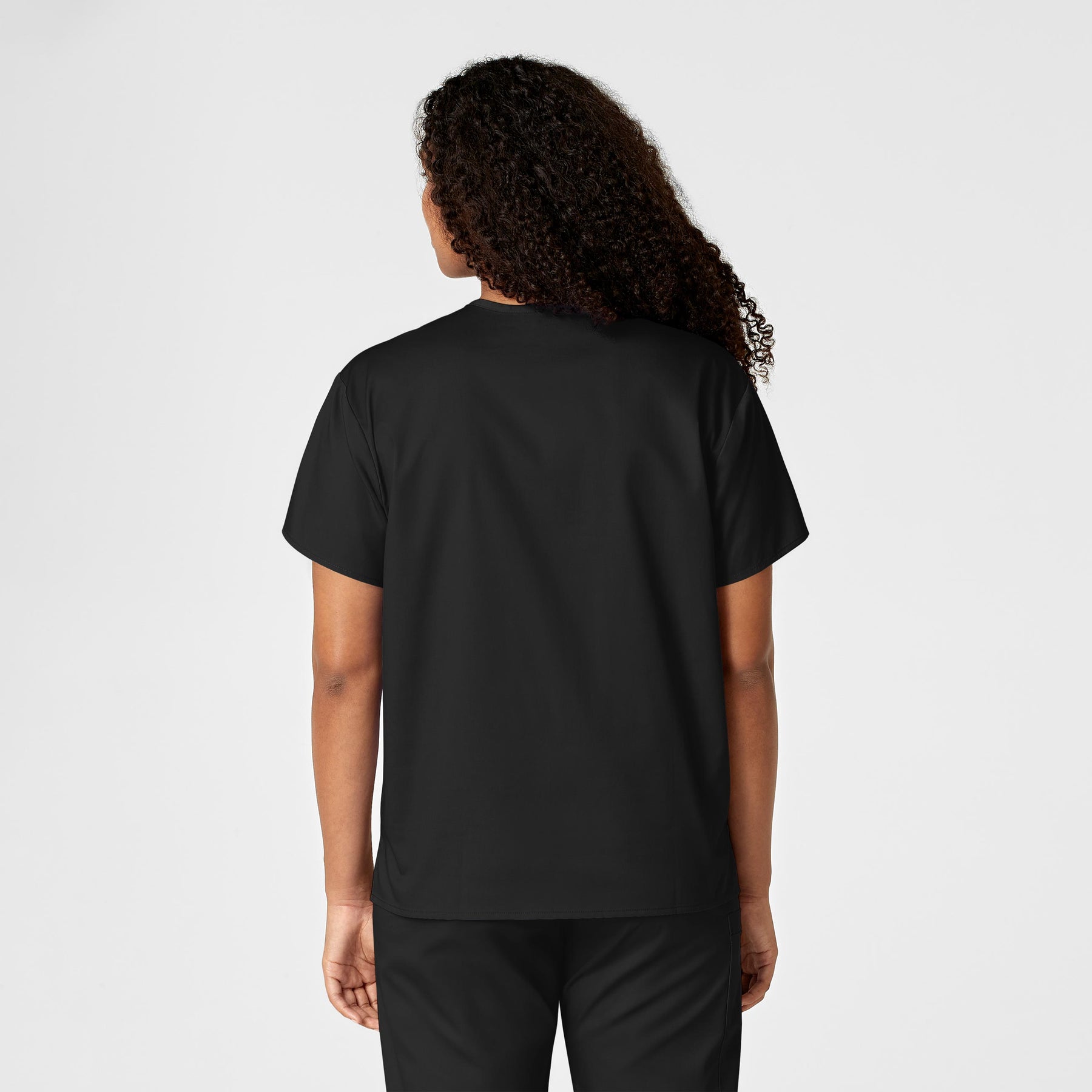 WonderWORK Unisex V-Neck Scrub Top - Black