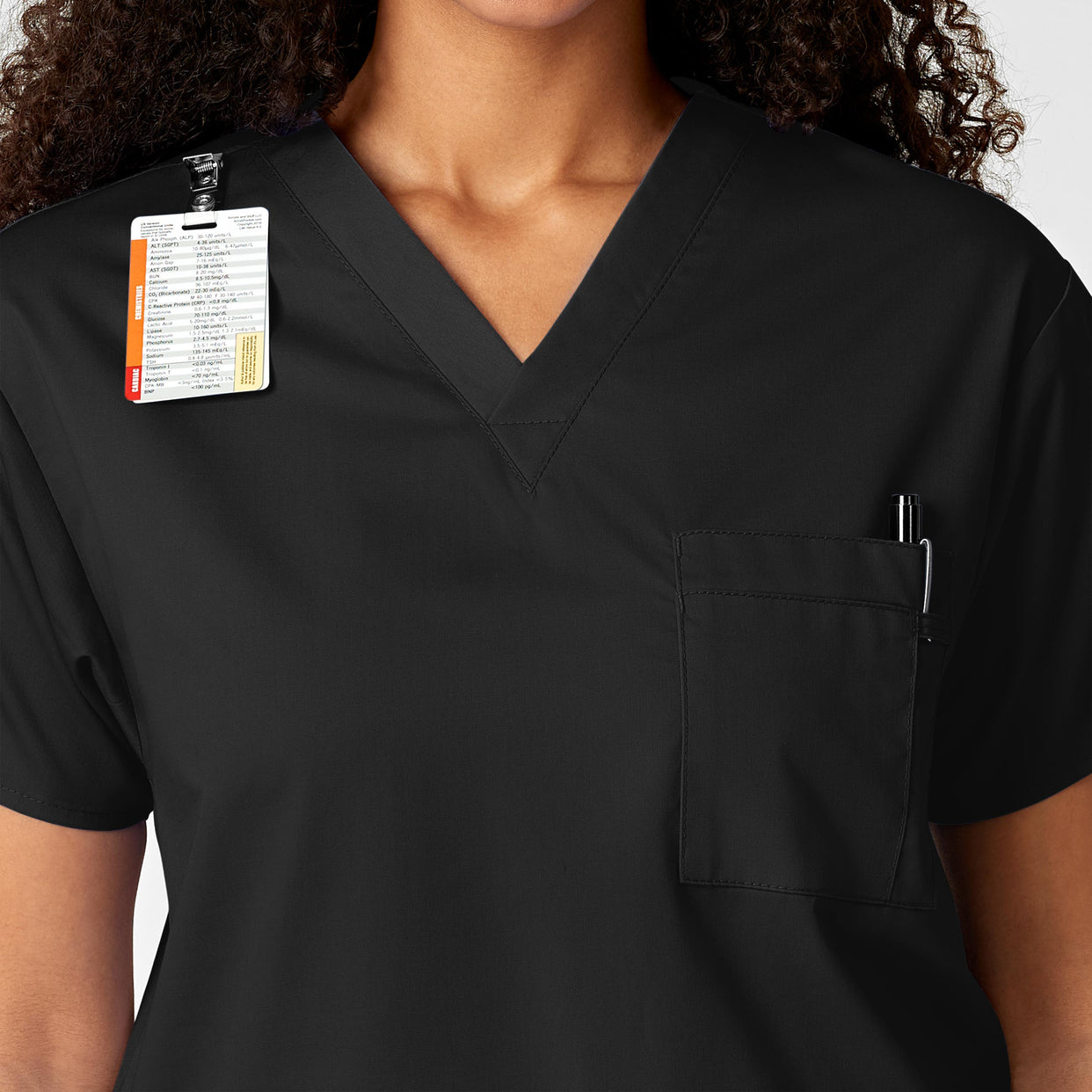 WonderWORK Unisex V-Neck Scrub Top - Black