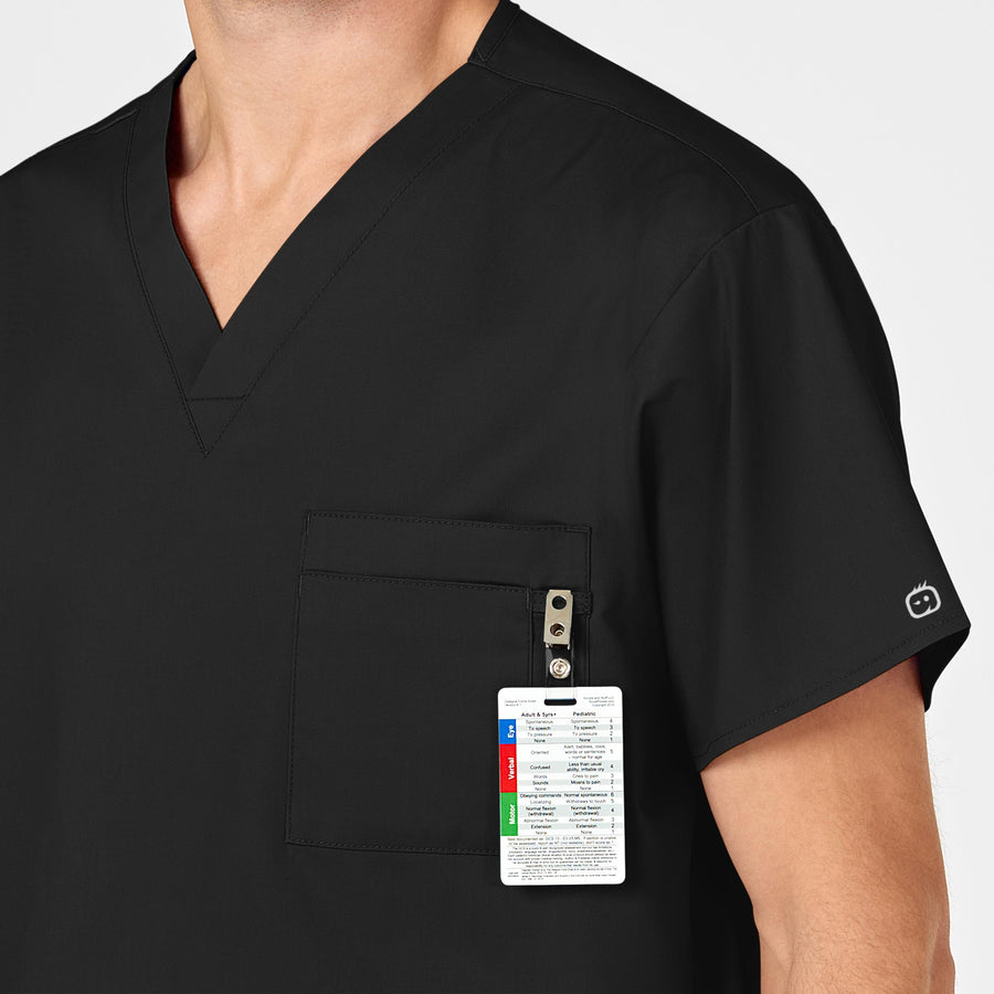 WonderWORK Unisex V-Neck Scrub Top - Black