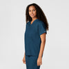 WonderWORK Unisex V-Neck Scrub Top Caribbean Blue side view