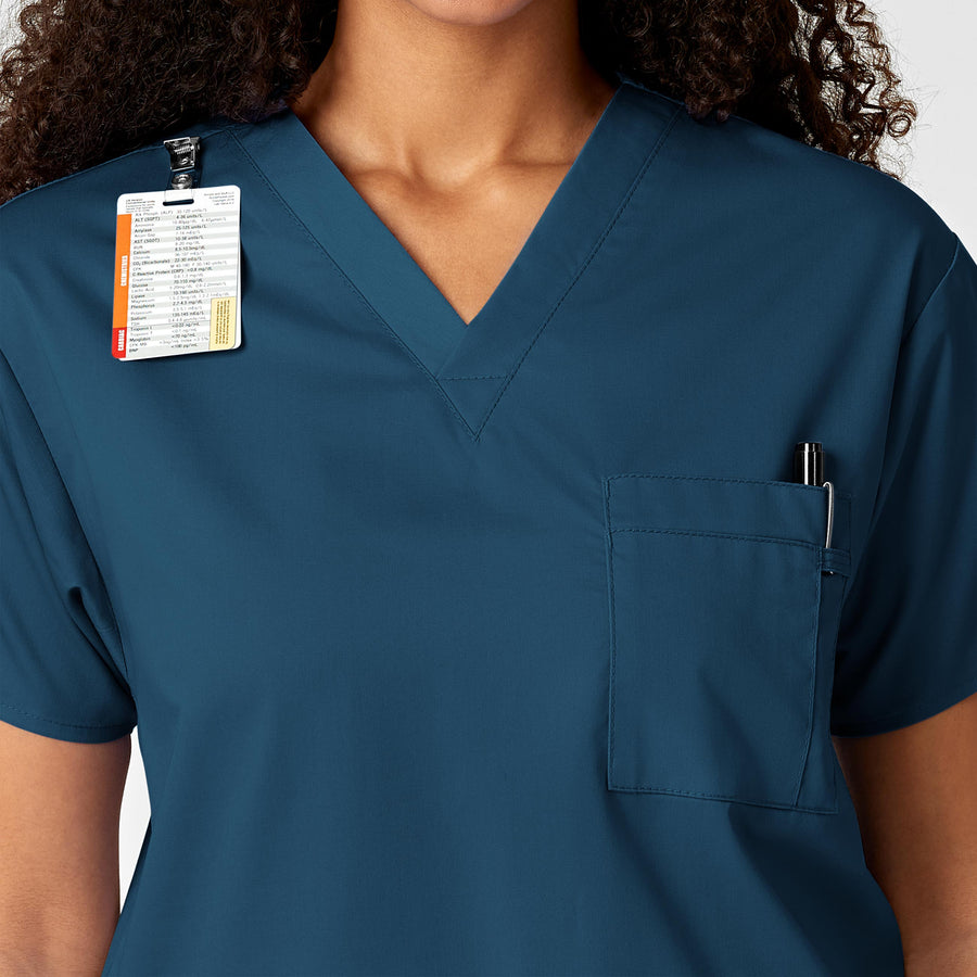 WonderWORK Unisex V-Neck Scrub Top - Caribbean