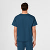 WonderWORK Unisex V-Neck Scrub Top Caribbean Blue back view