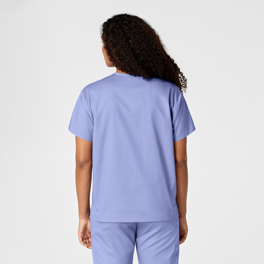 WonderWORK Unisex V-Neck Scrub Top - Ceil Blue