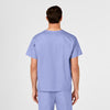 WonderWORK Unisex V-Neck Scrub Top Ceil Blue back view