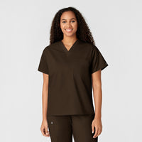 Wink WonderWORK Unisex V-Neck Scrub Top Chocolate