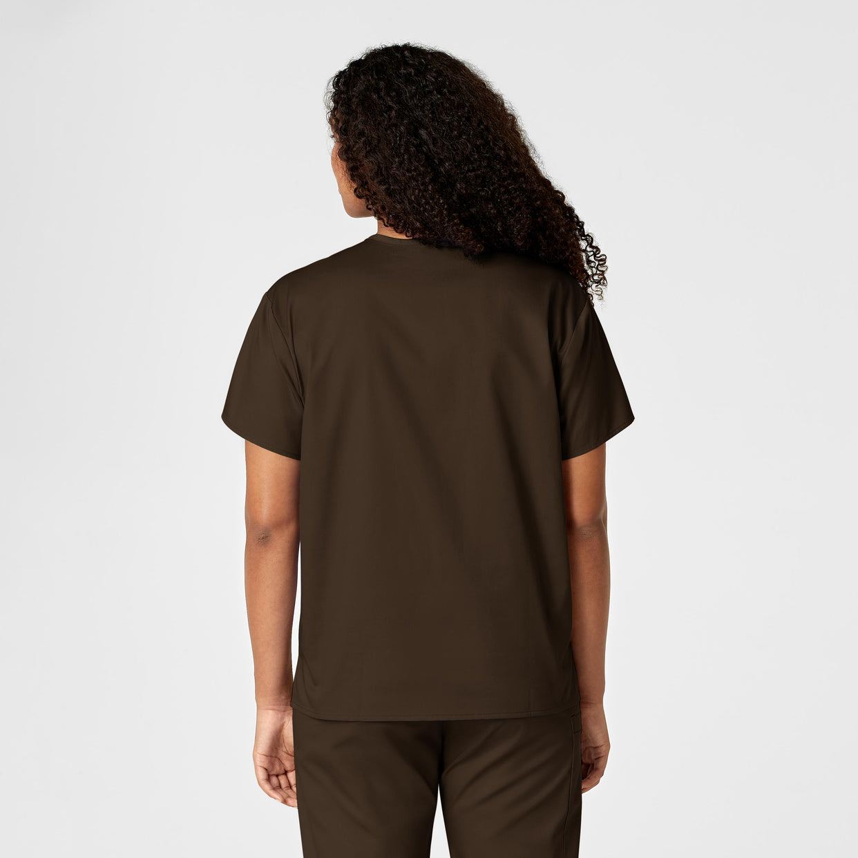 WonderWORK Unisex V-Neck Scrub Top - Chocolate