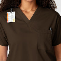 WonderWORK Unisex V-Neck Scrub Top - Chocolate