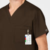 WonderWORK Unisex V-Neck Scrub Top - Chocolate