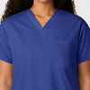 WonderWORK Unisex V-Neck Scrub Top Galaxy Blue hemline detail