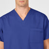 WonderWORK Unisex V-Neck Scrub Top Galaxy Blue back detail