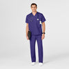 WonderWORK Unisex V-Neck Scrub Top Grape side detail 1