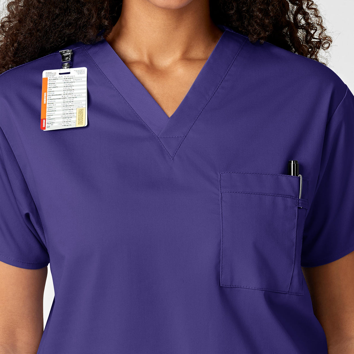 WonderWORK Unisex V-Neck Scrub Top - Grape