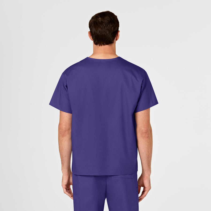 WonderWORK Unisex V-Neck Scrub Top Grape back view