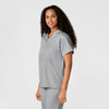 WonderWORK Unisex V-Neck Scrub Top Grey side view