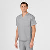 WonderWORK Unisex V-Neck Scrub Top Grey side detail 2