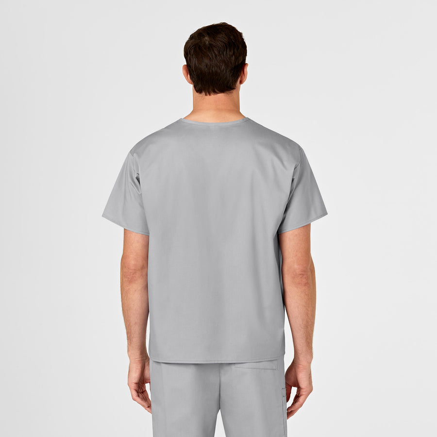 WonderWORK Unisex V-Neck Scrub Top Grey back view