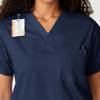 WonderWORK Unisex V-Neck Scrub Top - Navy