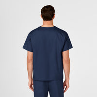 WonderWORK Unisex V-Neck Scrub Top Navy back view