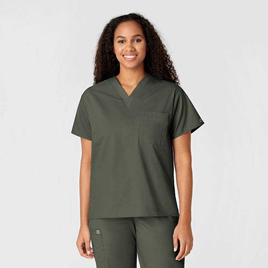 Wink WonderWORK Unisex V-Neck Scrub Top Olive