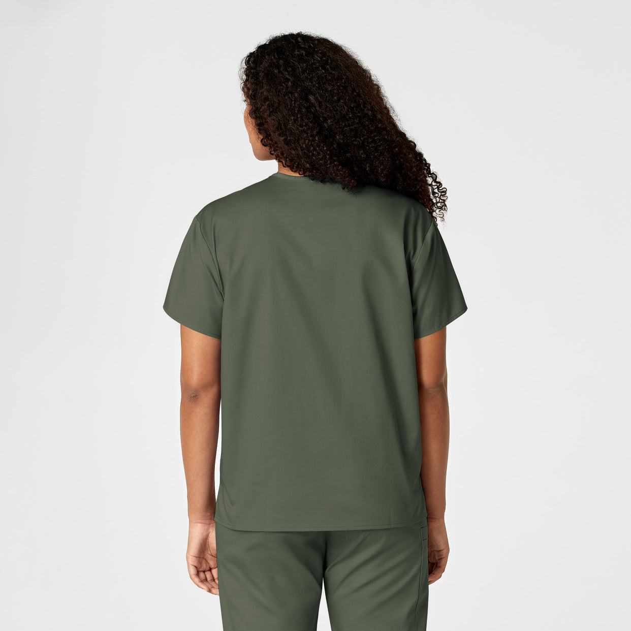 WonderWORK Unisex V-Neck Scrub Top - Olive