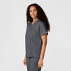 WonderWORK Unisex V-Neck Scrub Top Pewter side view