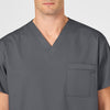 WonderWORK Unisex V-Neck Scrub Top Pewter back detail