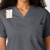 WonderWORK Unisex V-Neck Scrub Top - Pewter