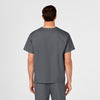 WonderWORK Unisex V-Neck Scrub Top Pewter back view