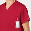 WonderWORK Unisex V-Neck Scrub Top - Red