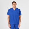 WonderWORK Unisex V-Neck Scrub Top Royal front detail