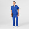 WonderWORK Unisex V-Neck Scrub Top Royal side detail 1