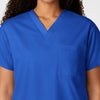 WonderWORK Unisex V-Neck Scrub Top Royal hemline detail