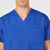 WonderWORK Unisex V-Neck Scrub Top Royal back detail