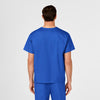 WonderWORK Unisex V-Neck Scrub Top Royal back view