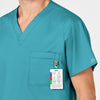 WonderWORK Unisex V-Neck Scrub Top - Teal Blue