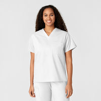 Wink WonderWORK Unisex V-Neck Scrub Top White